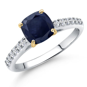 Blue Sapphire - September_5_Ring in 10K Two Tone Gold