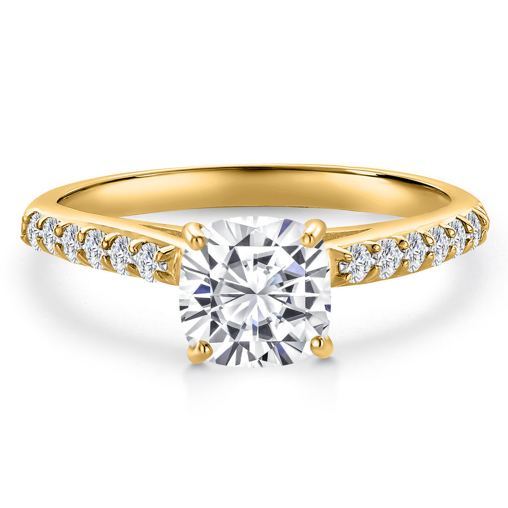 White Moissanite - April_Ring in 10K Yellow Gold