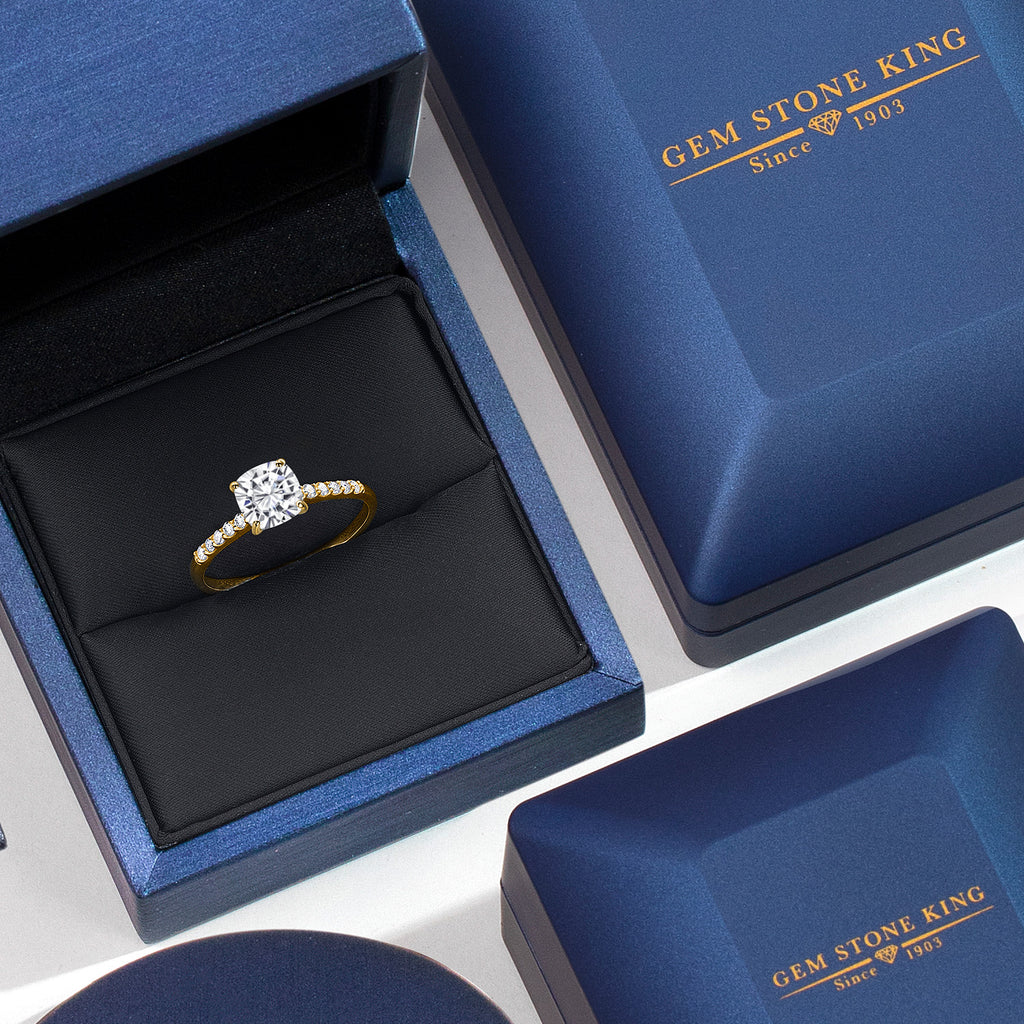 White Moissanite - April_Ring in 10K Yellow Gold