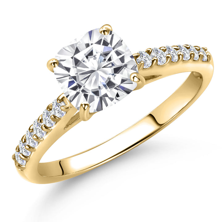 White Moissanite - April_Ring in 10K Yellow Gold
