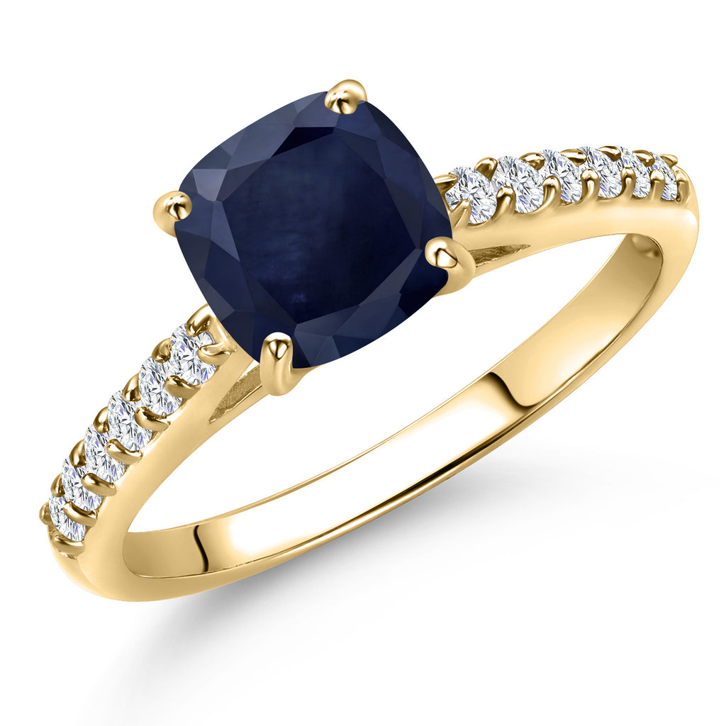 Blue Sapphire - September_8_Ring in 10K Yellow Gold