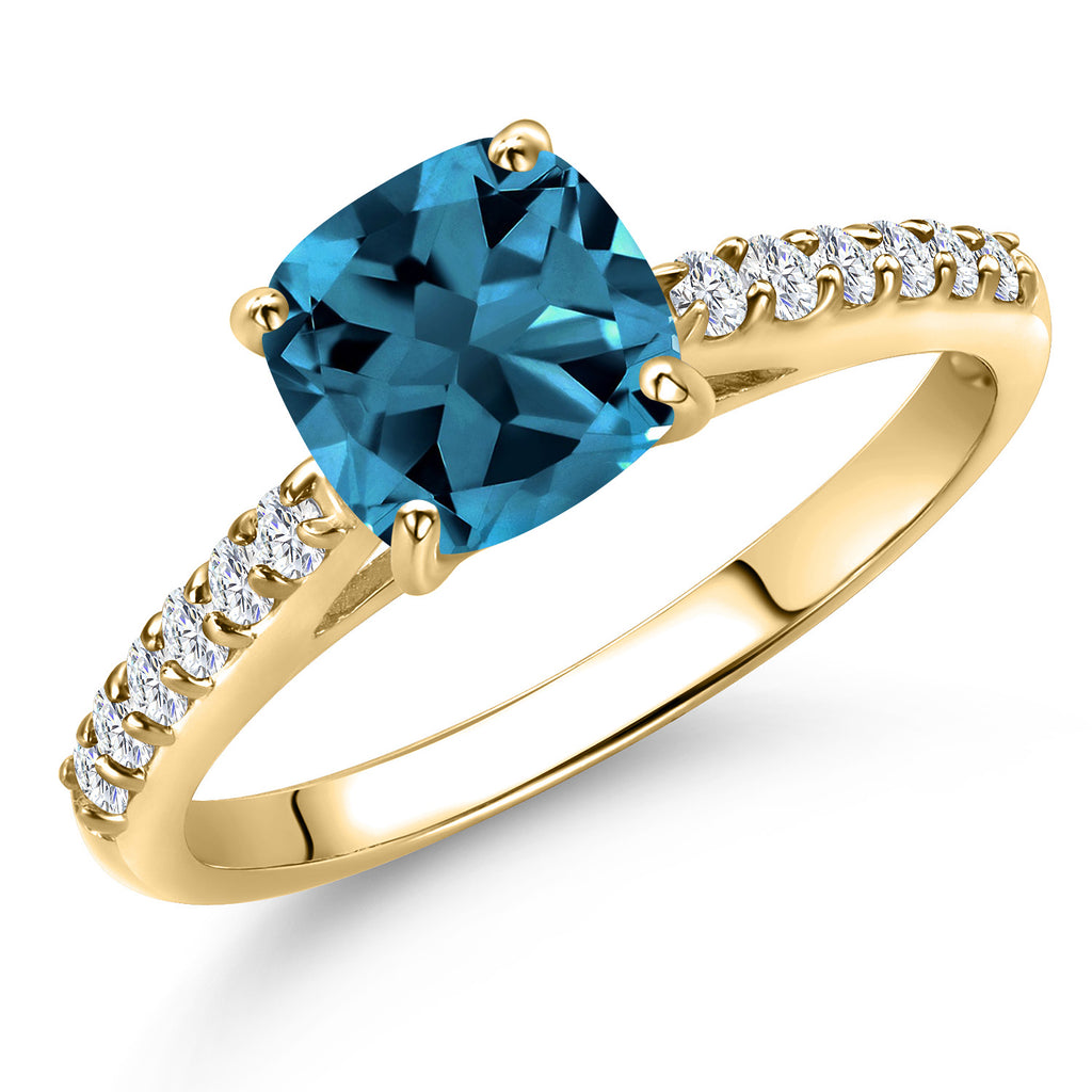 London Blue Topaz - November_9_Ring in 10K Yellow Gold