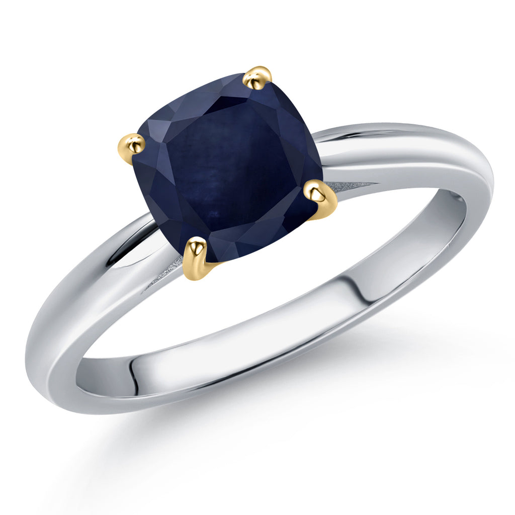 Blue Sapphire - September_9_Ring in 10K Two Tone Gold