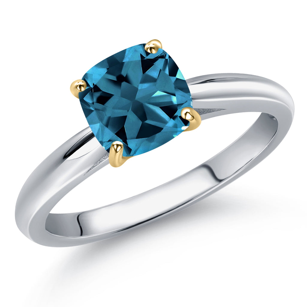 London Blue Topaz - November_5_Ring in 10K Two Tone Gold