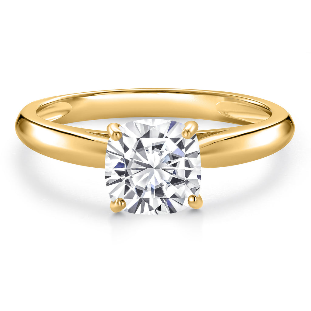 White Moissanite - April_Ring in 10K Yellow Gold