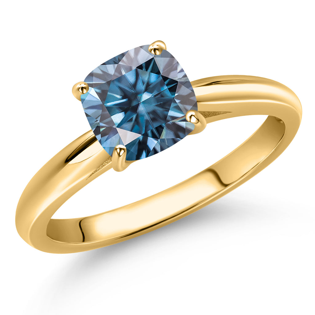 Persian Blue Moissanite - April_7_Ring in 10K Yellow Gold