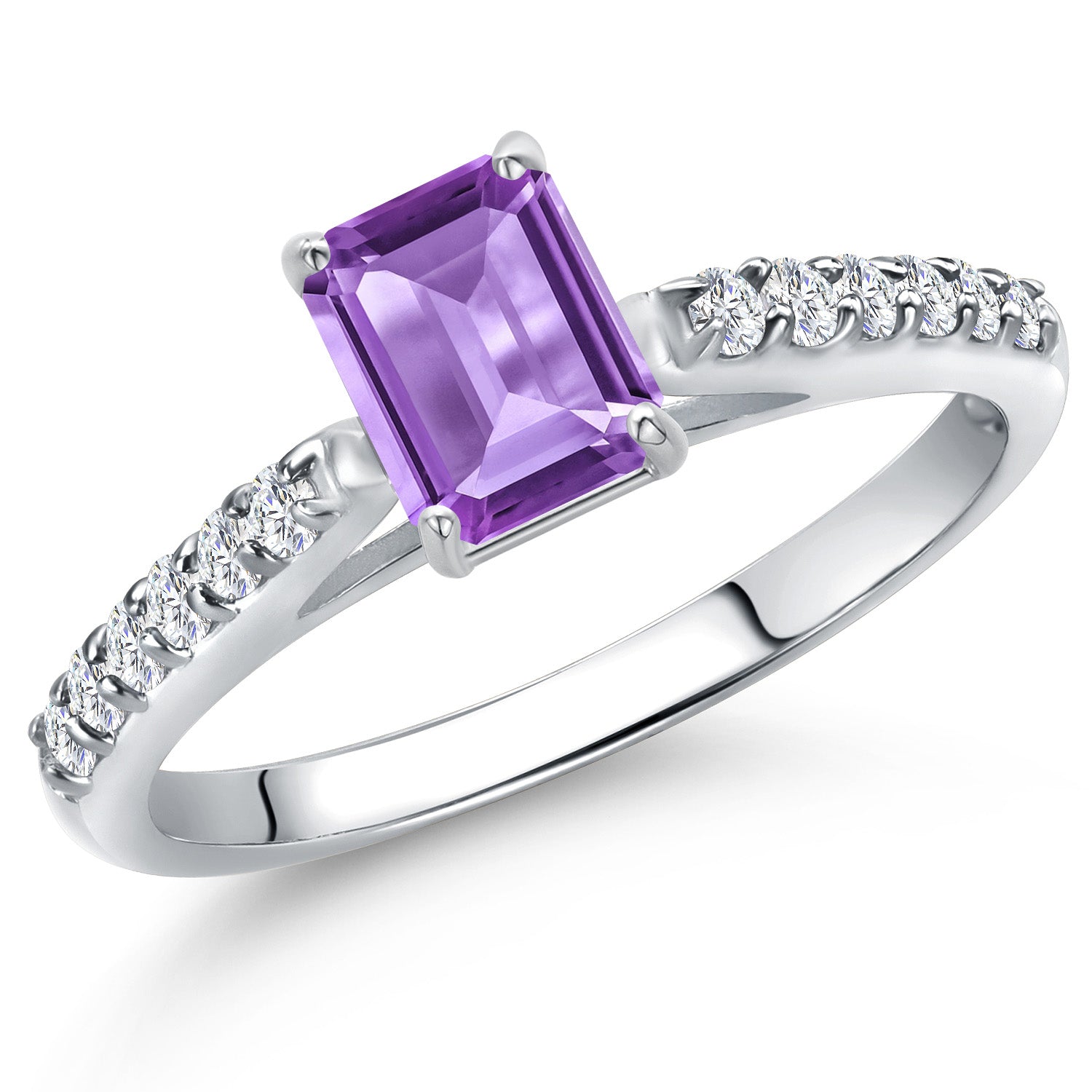 Amethyst - February_Ring in 10K White Gold
