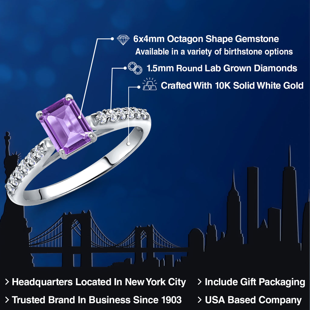 Amethyst - February_Ring in 10K White Gold