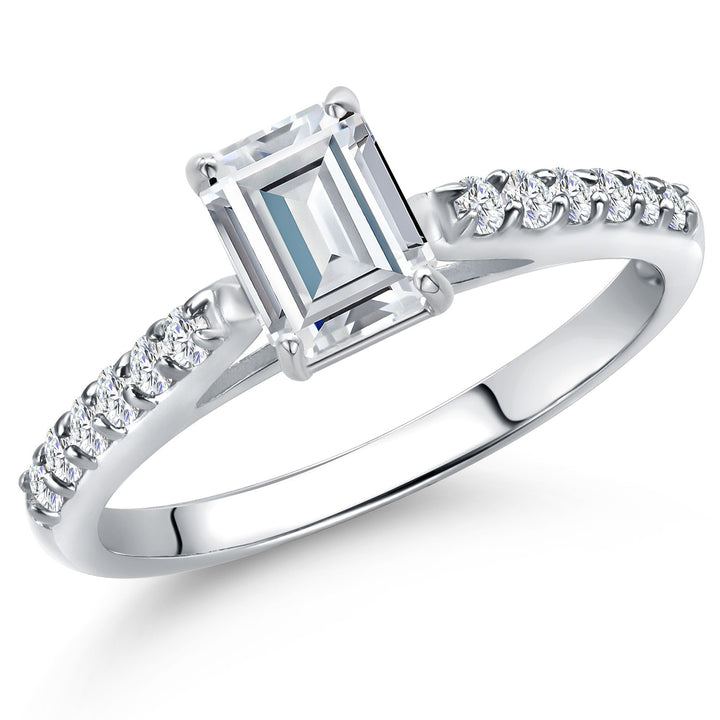 White Moissanite - April_5_Ring in 10K White Gold