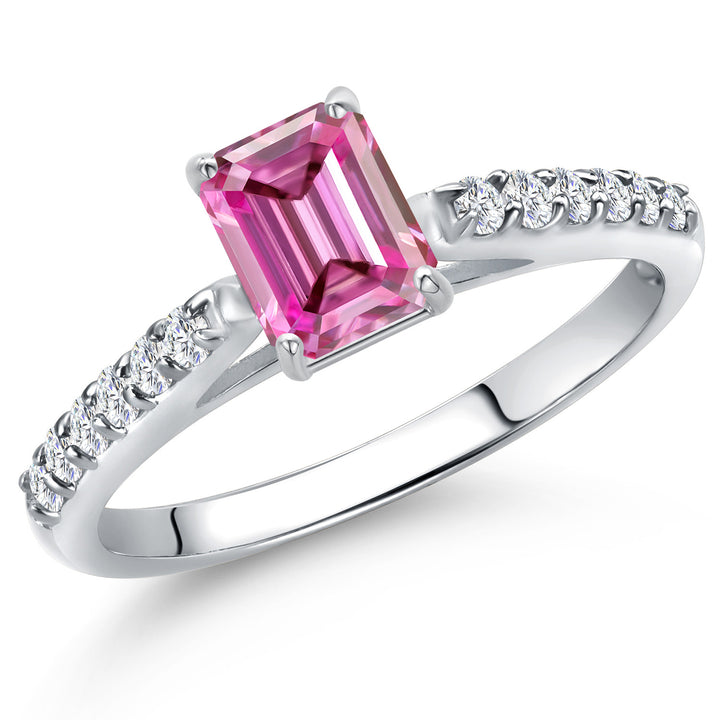Pink Moissanite - April_5_Ring in 10K White Gold