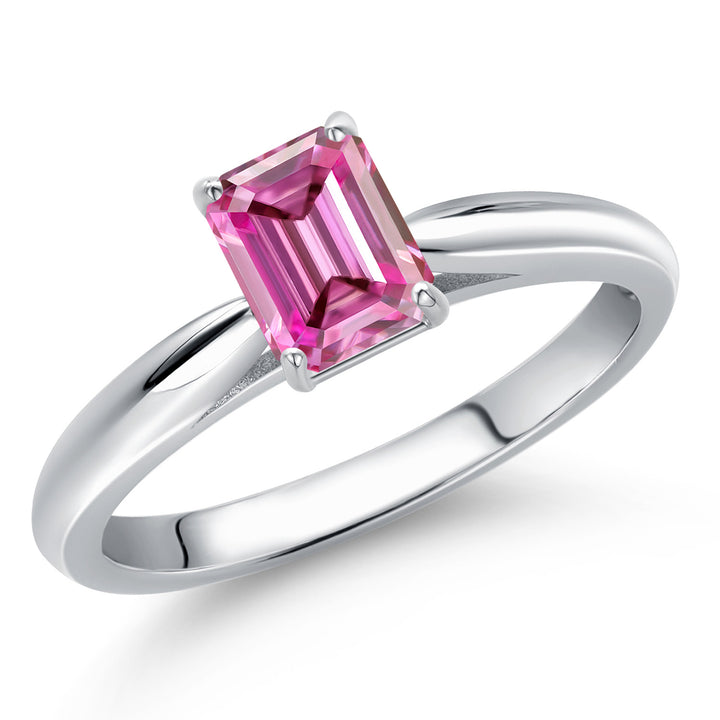 Pink Moissanite - April_5_Ring in 10K White Gold