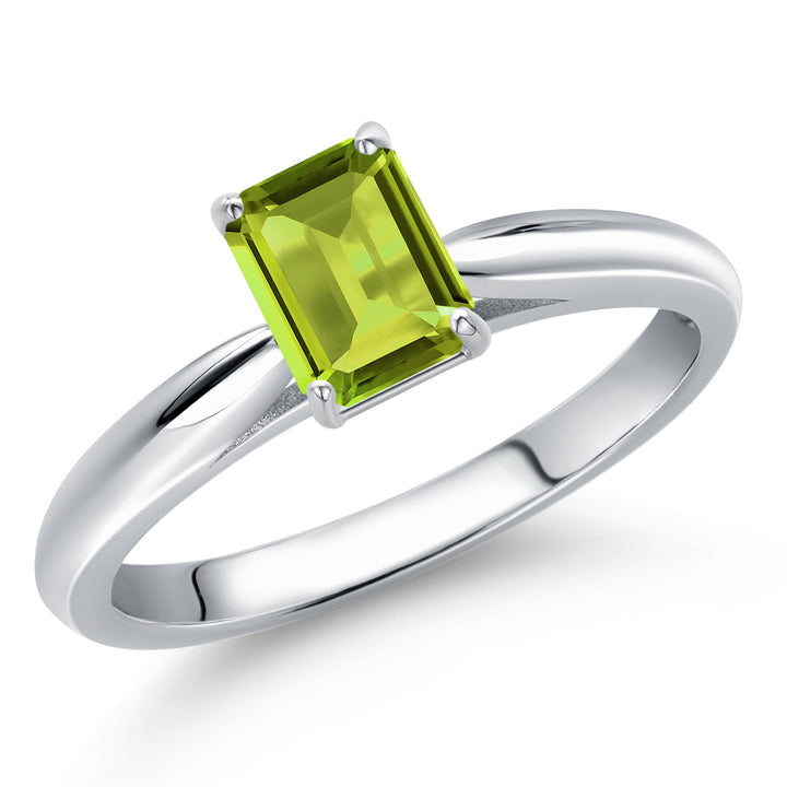 Peridot - August_5_Ring in 10K White Gold