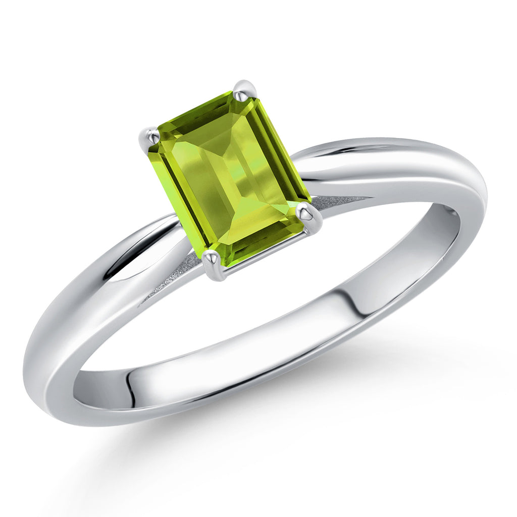 Peridot - August_9_Ring in 10K White Gold