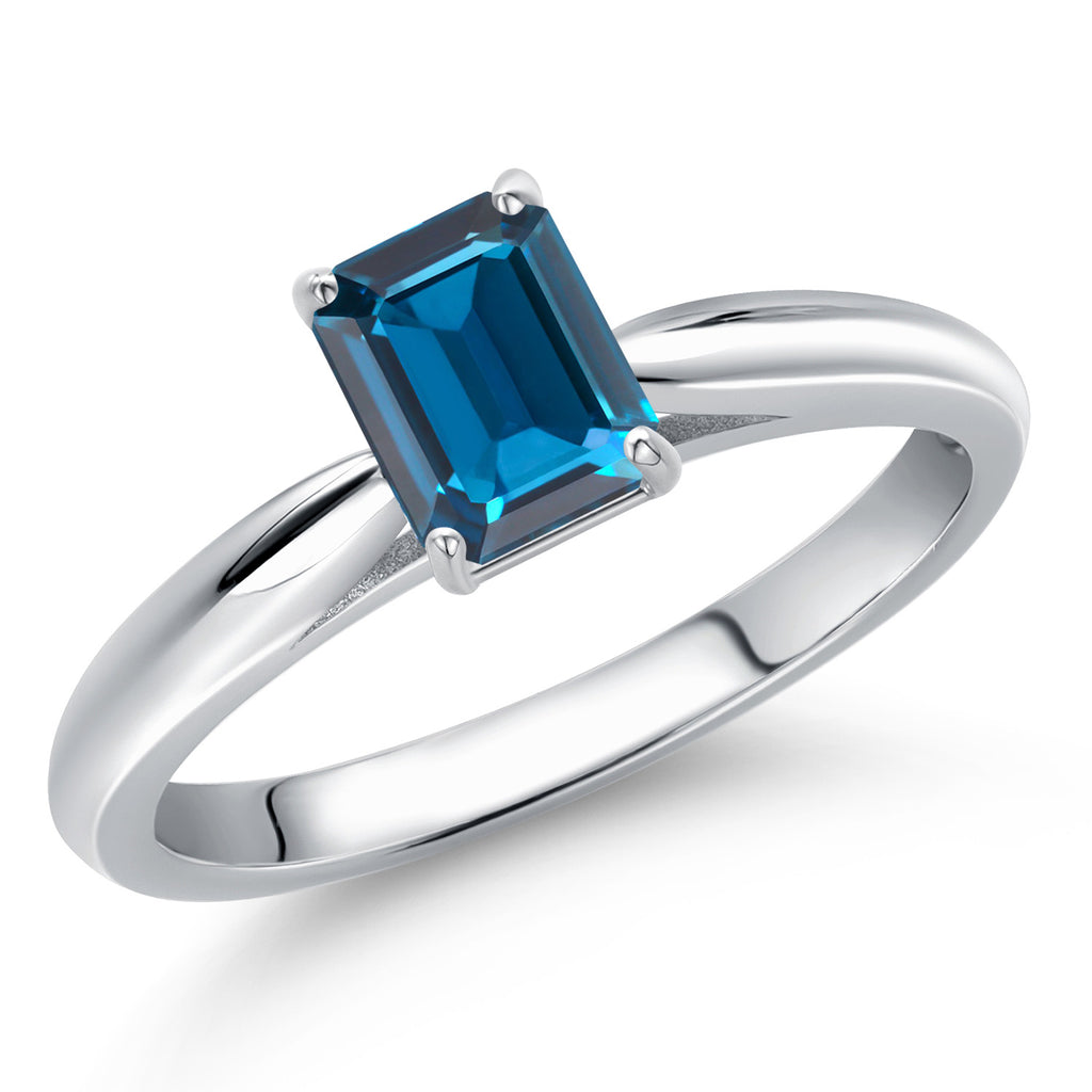 London Blue Topaz - November_6_Ring in 10K White Gold