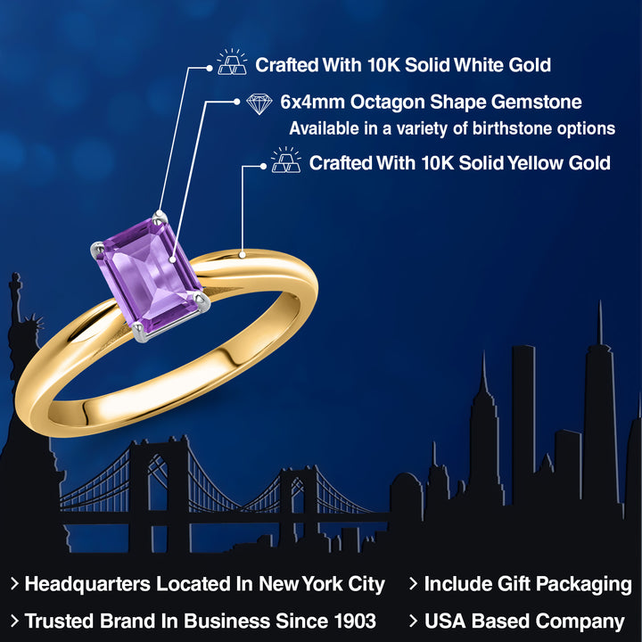 Amethyst - February_Ring in 10K Two Tone Gold