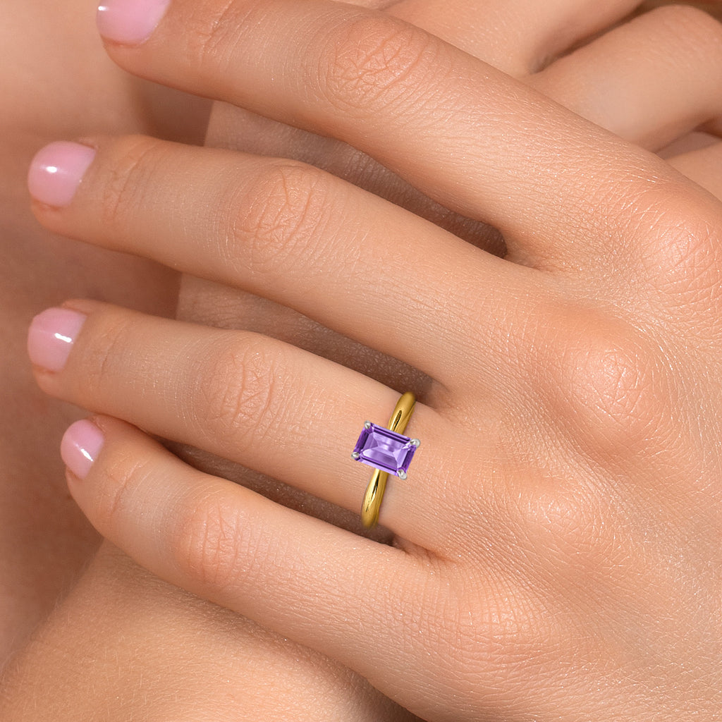 Amethyst - February_Ring in 10K Two Tone Gold
