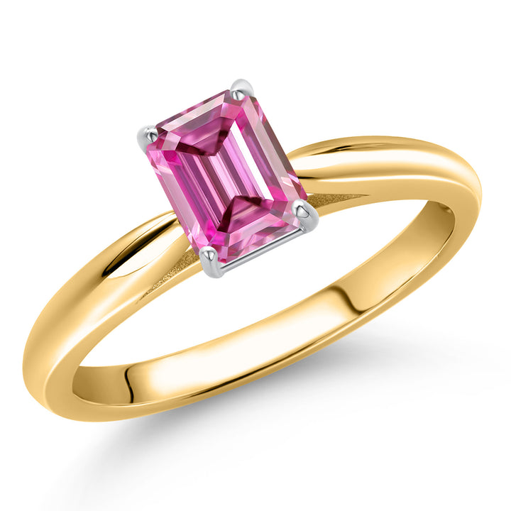 Pink Moissanite - April_5_Ring in 10K Two Tone Gold