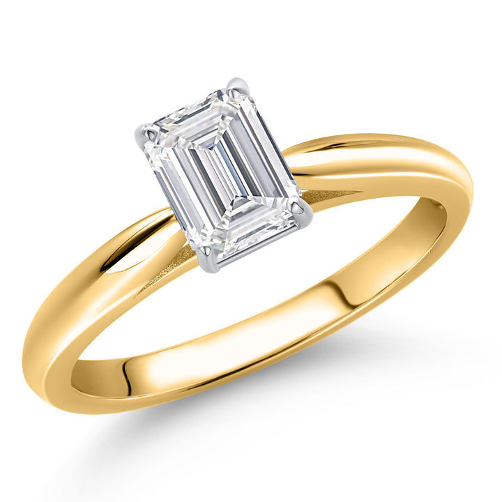 White Lab Grown Diamond - April_5_Ring in 10K Two Tone Gold