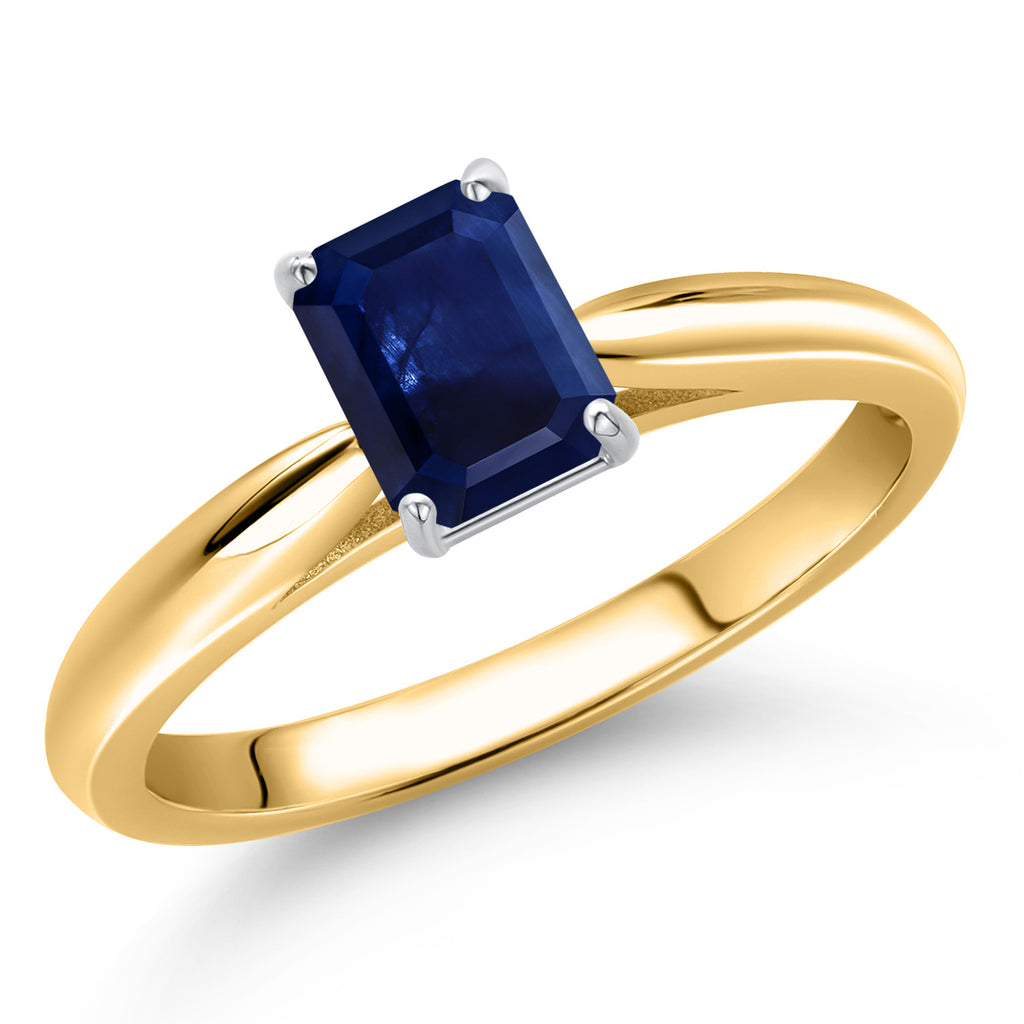 Blue Sapphire - September_9_Ring in 10K Two Tone Gold