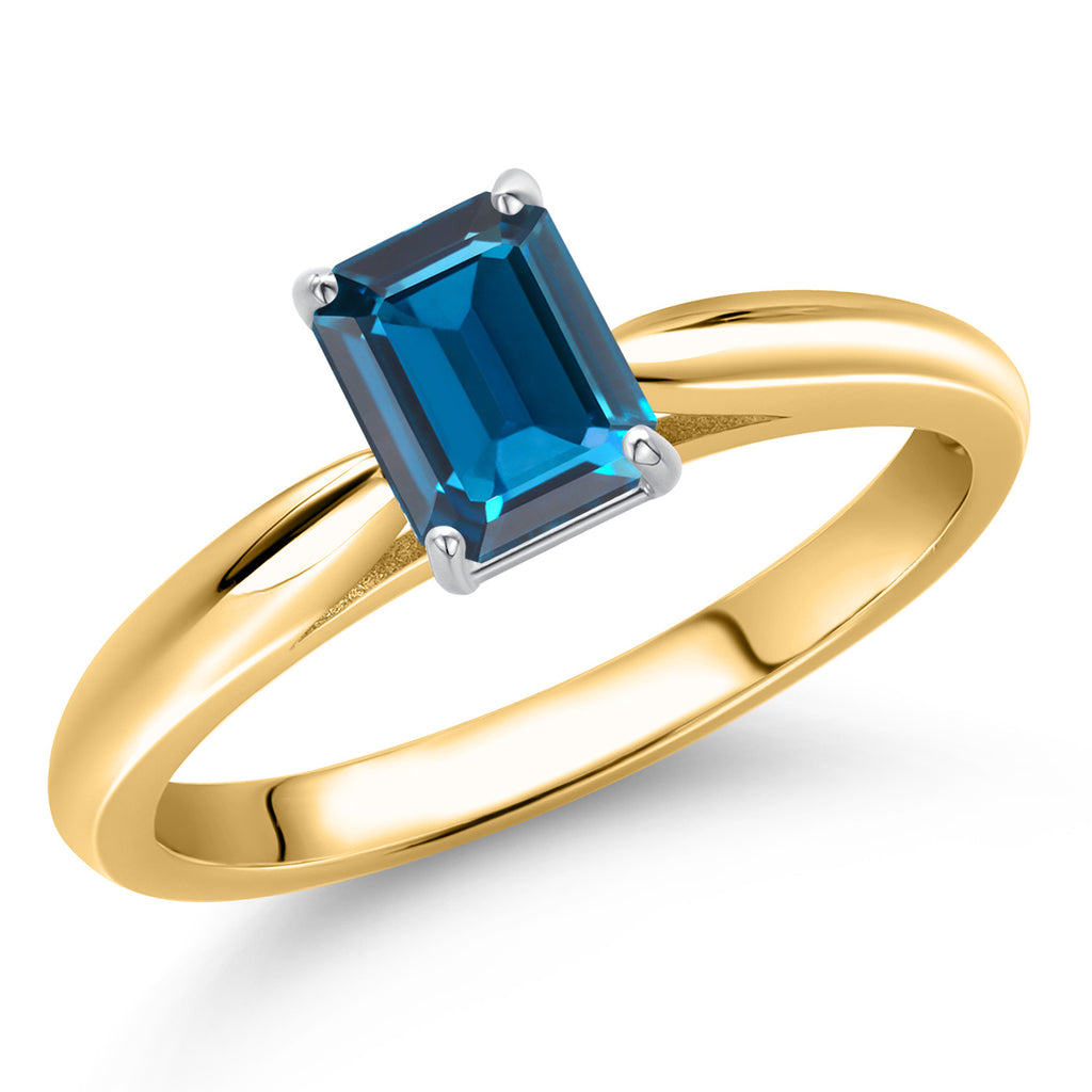 London Blue Topaz - November_9_Ring in 10K Two Tone Gold