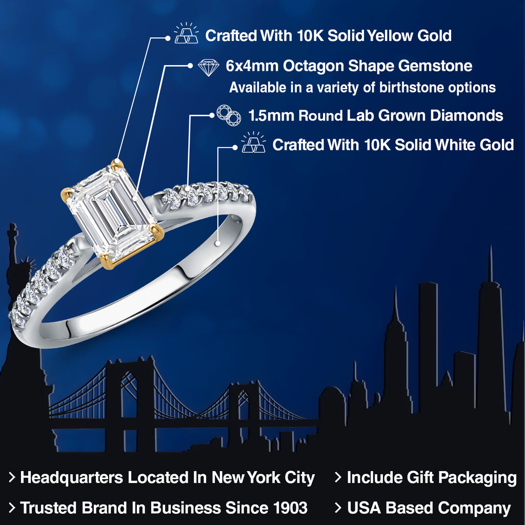 Ring in 10K Two Tone Gold