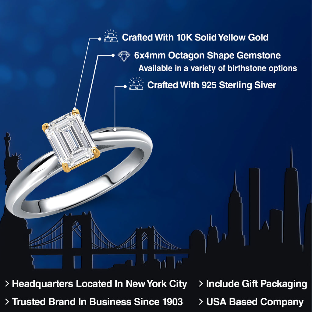 Ring in 925 Sterling Silver and 10K Yellow Gold