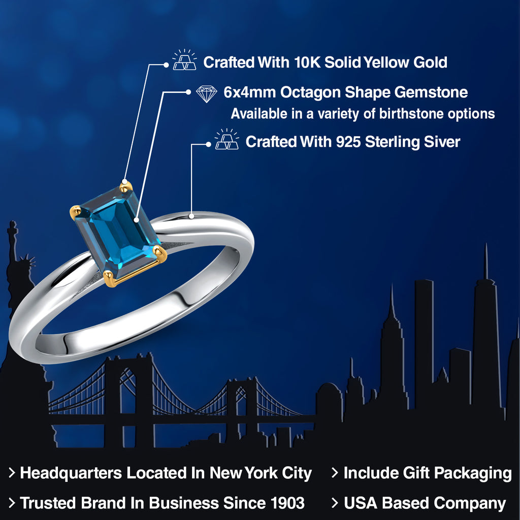 Ring in 925 Sterling Silver and 10K Yellow Gold