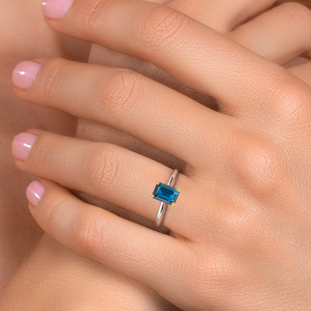Ring in 925 Sterling Silver and 10K Yellow Gold