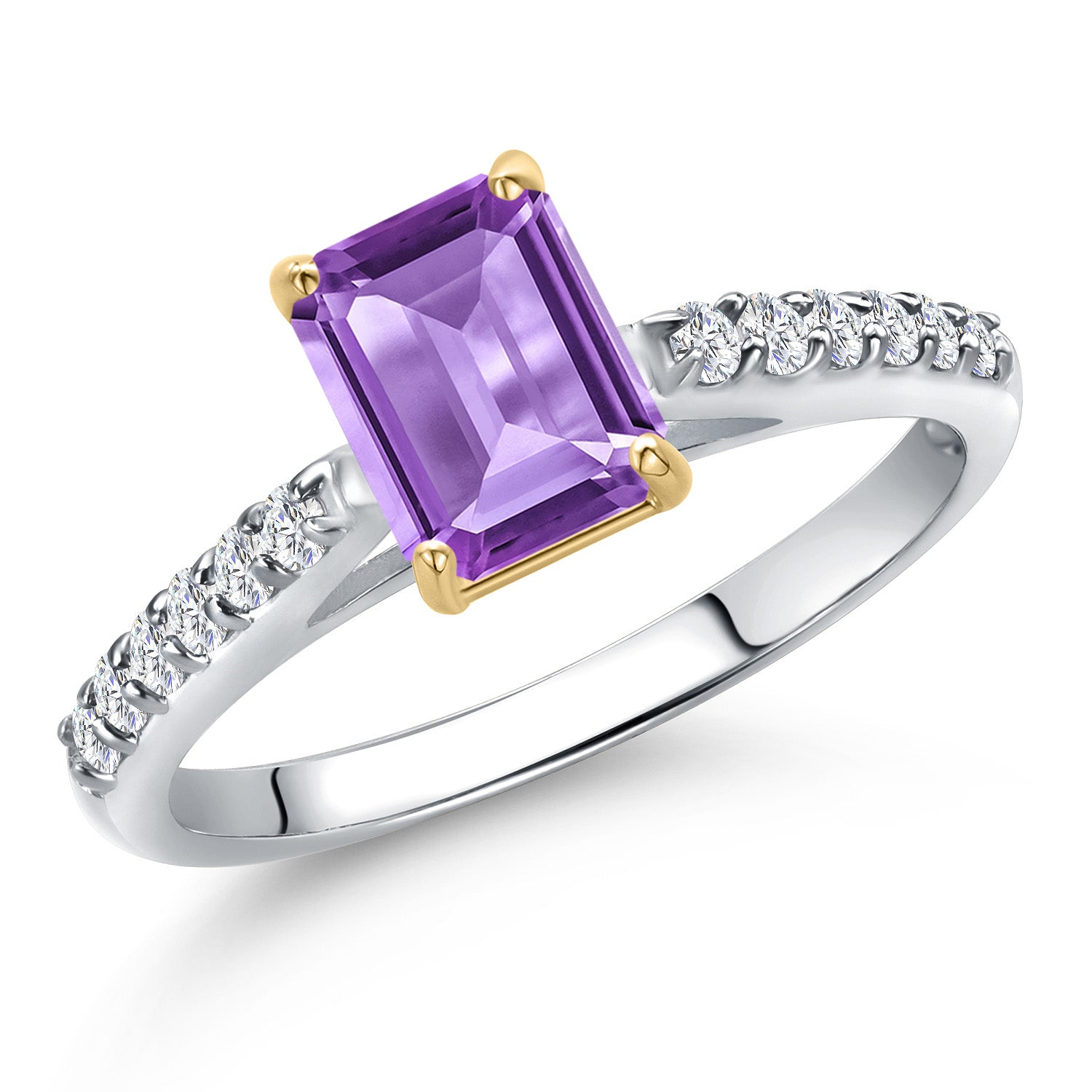 Amethyst - February_6_Ring in 10K Two Tone Gold