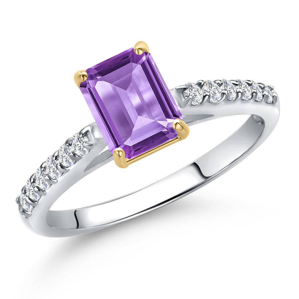 Amethyst - February_8_Ring in 10K Two Tone Gold