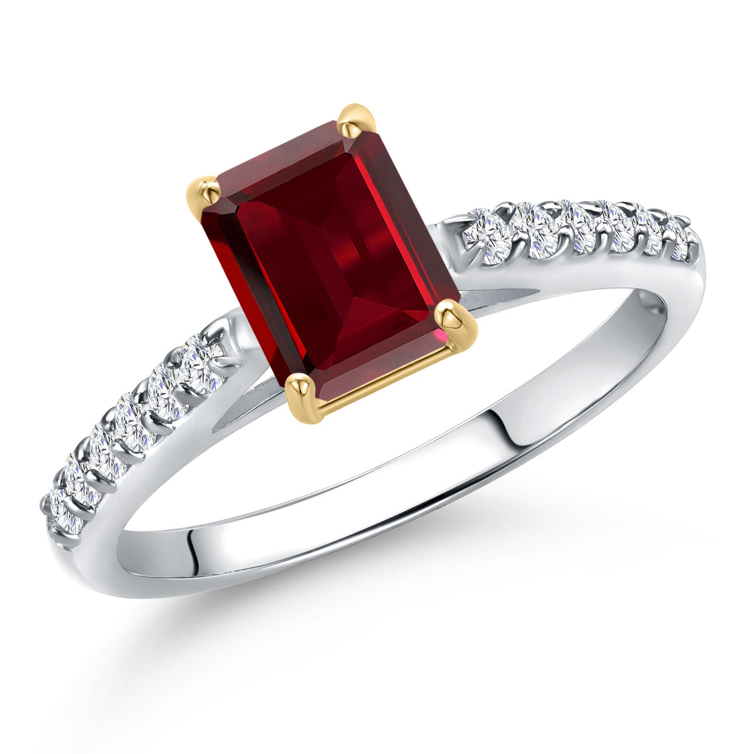 Garnet - January_6_Ring in 10K Two Tone Gold