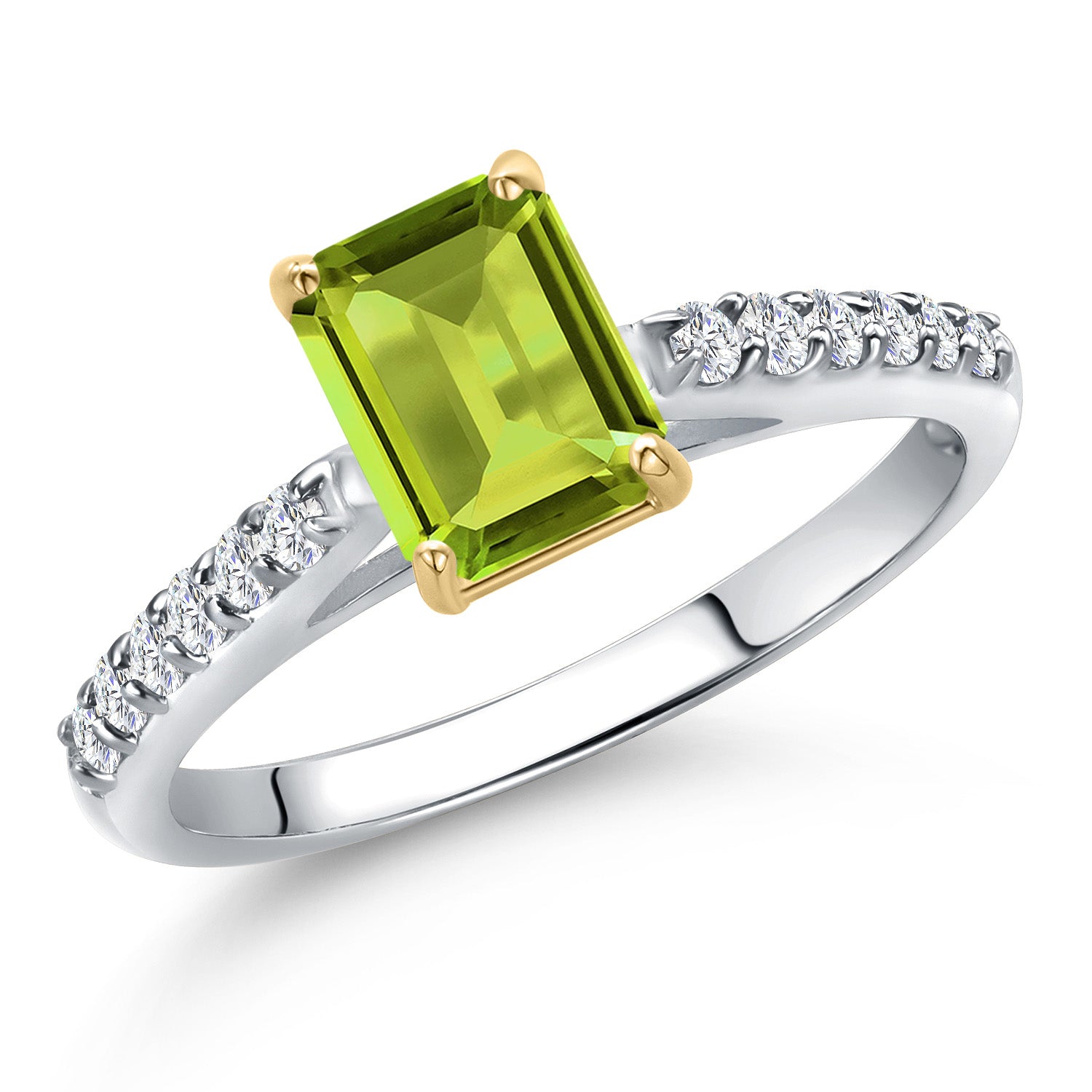 Peridot - August_6_Ring in 10K Two Tone Gold
