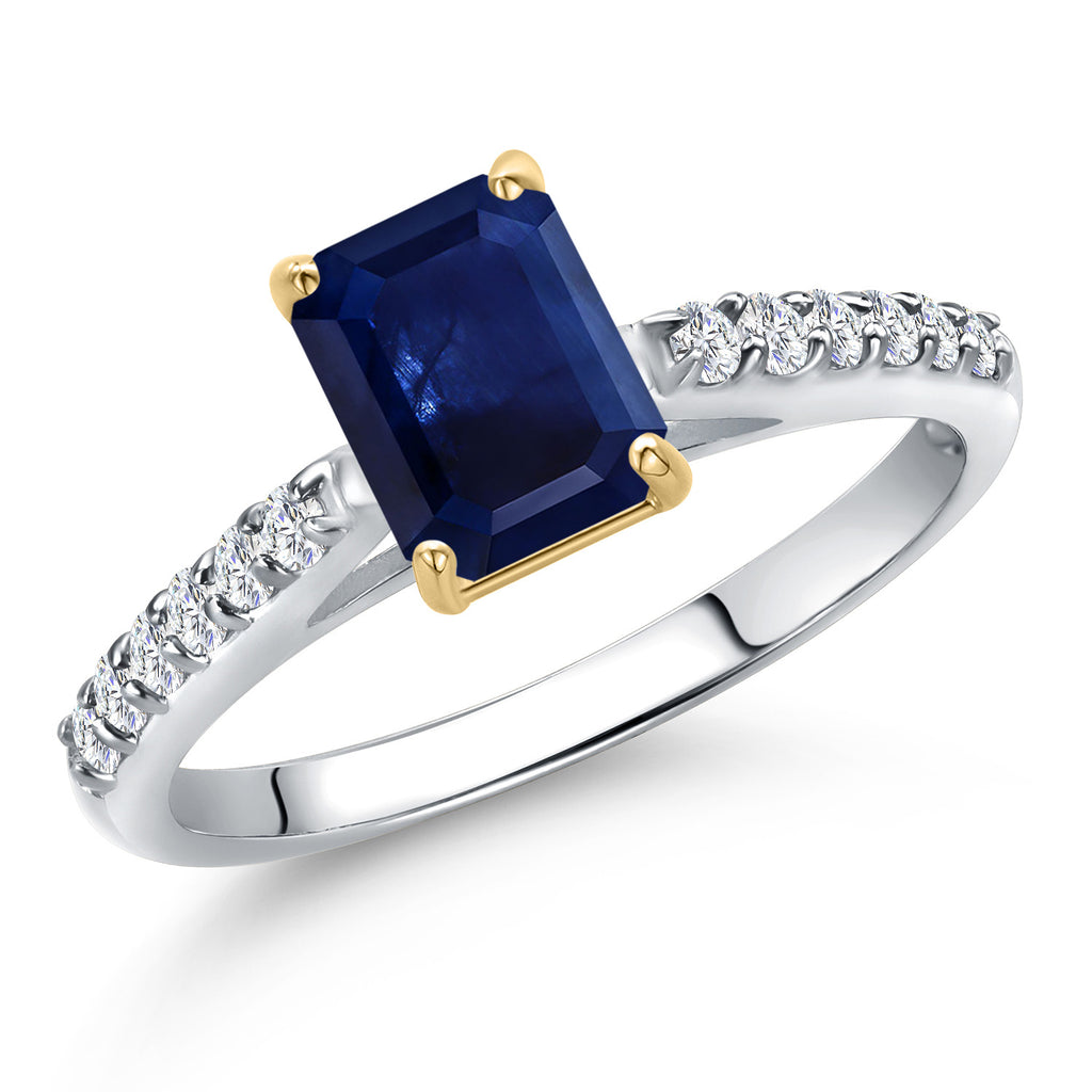Blue Sapphire - September_7_Ring in 10K Two Tone Gold