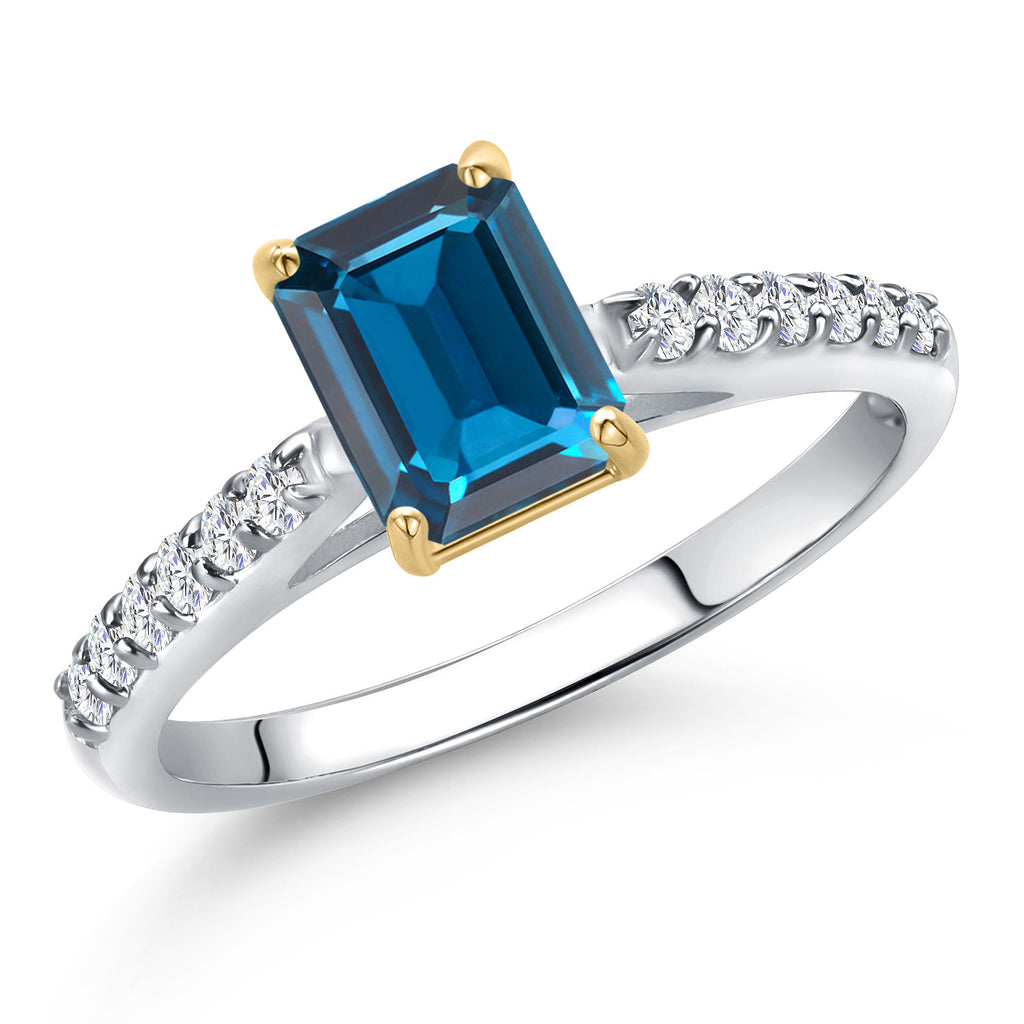 London Blue Topaz - November_9_Ring in 10K Two Tone Gold