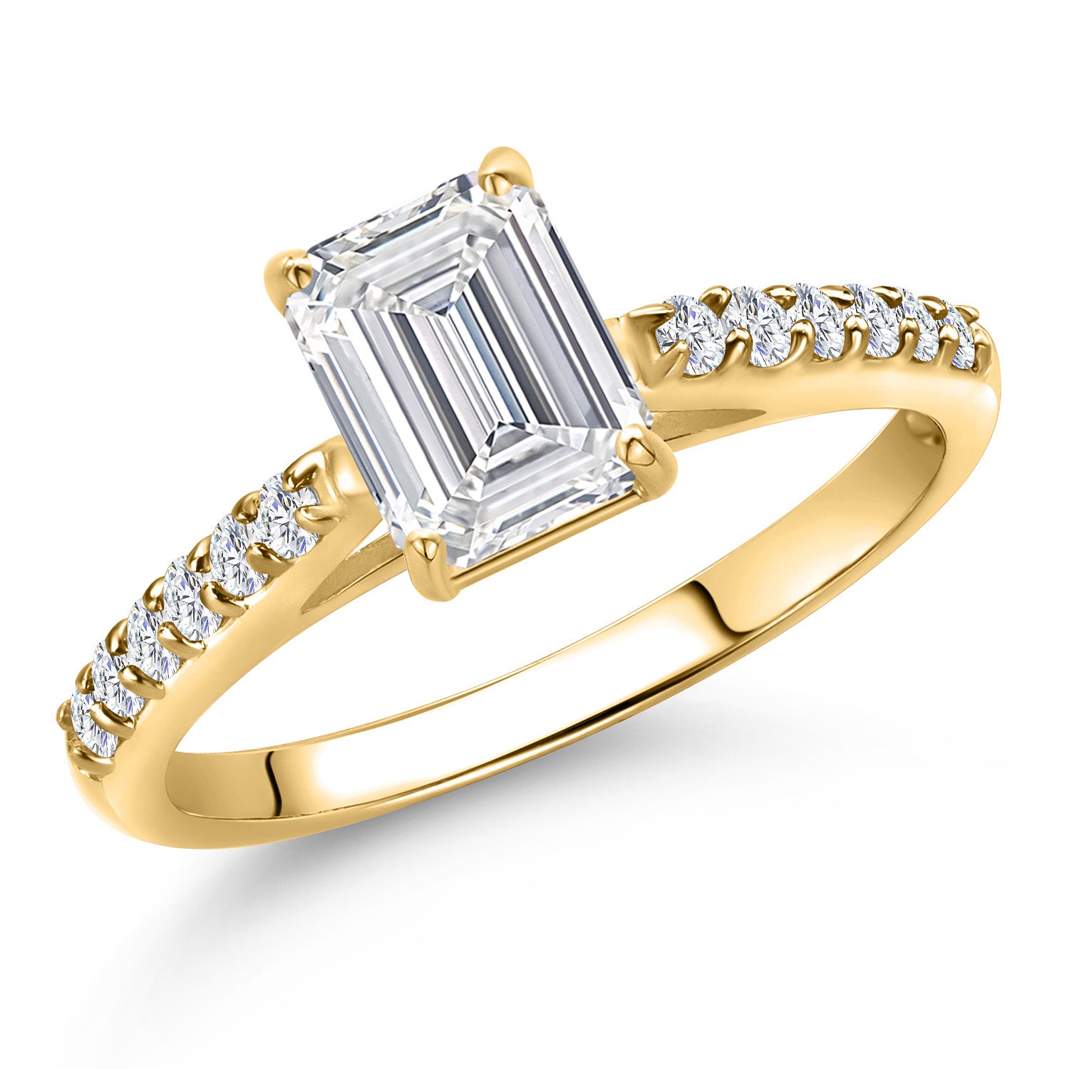 Lab Grown Diamond 1 Ct IGI Certified_5_Ring in 10K Yellow Gold