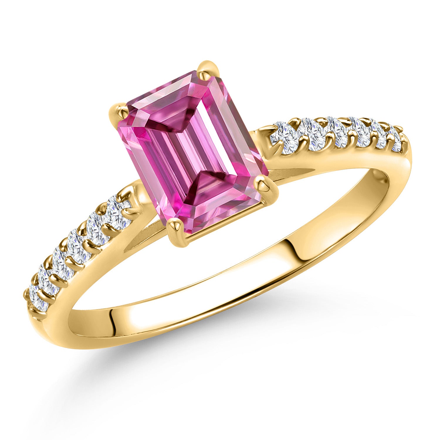 Pink Moissanite - April_8_Ring in 10K Yellow Gold