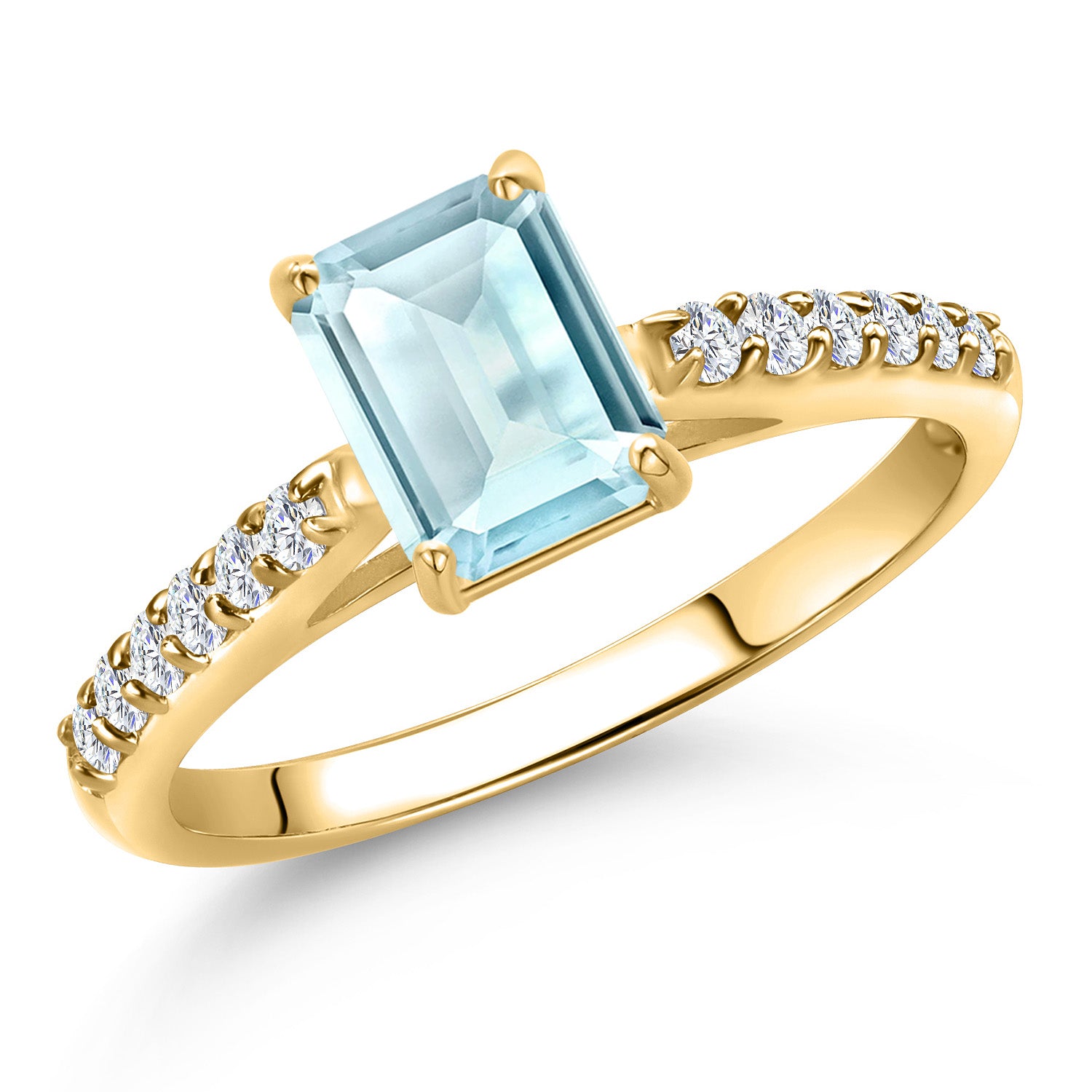 Sky Blue Topaz - November_5_Ring in 10K Yellow Gold
