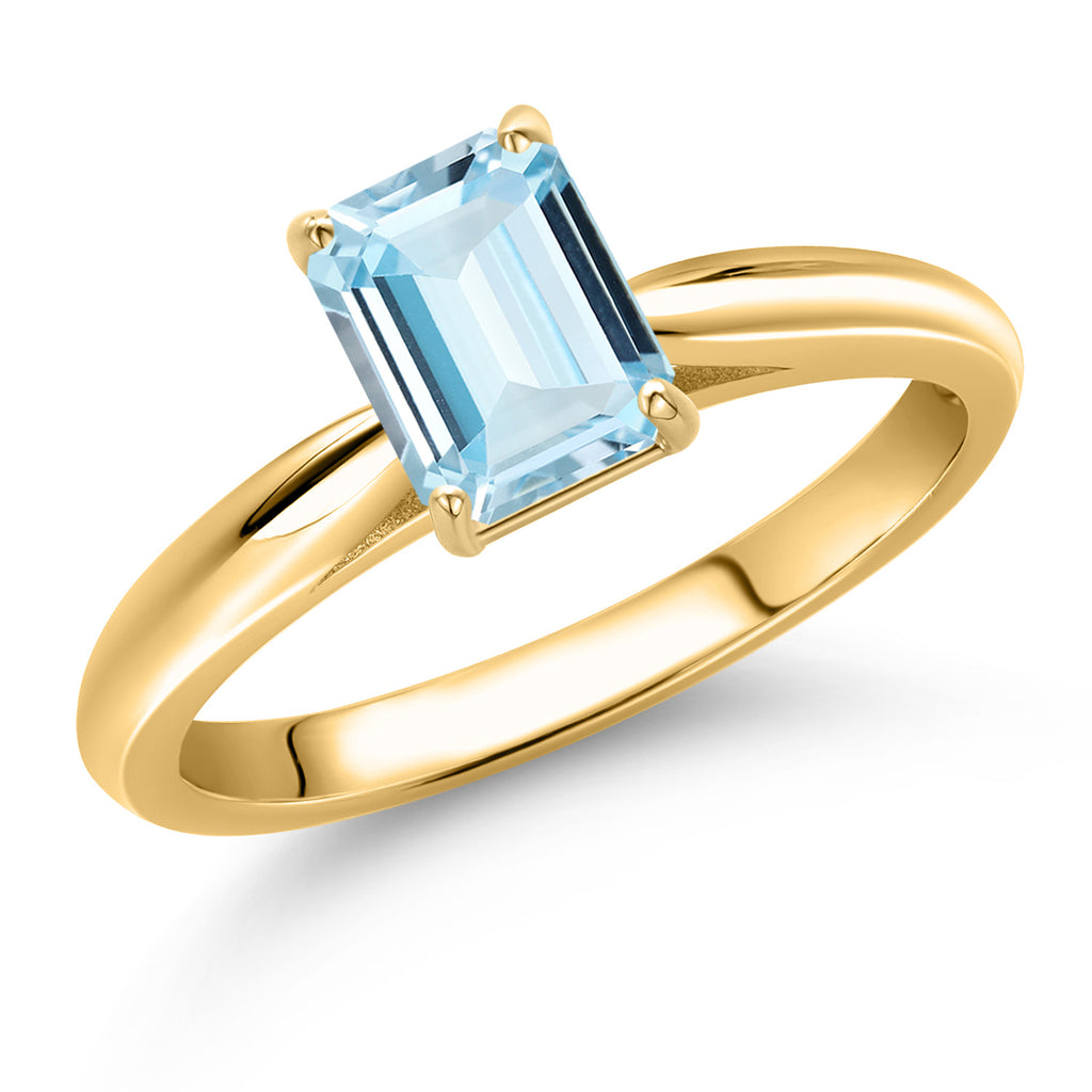 Aquamarine - March_8_Ring in 10K Yellow Gold