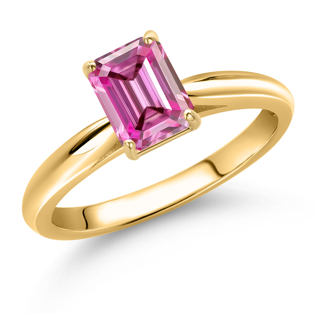 Pink Moissanite - April_7_Ring in 10K Yellow Gold