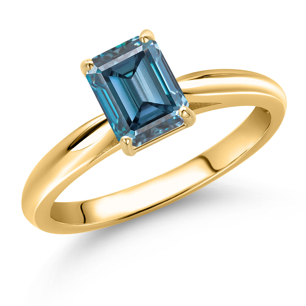 Persian Blue Moissanite - April_7_Ring in 10K Yellow Gold