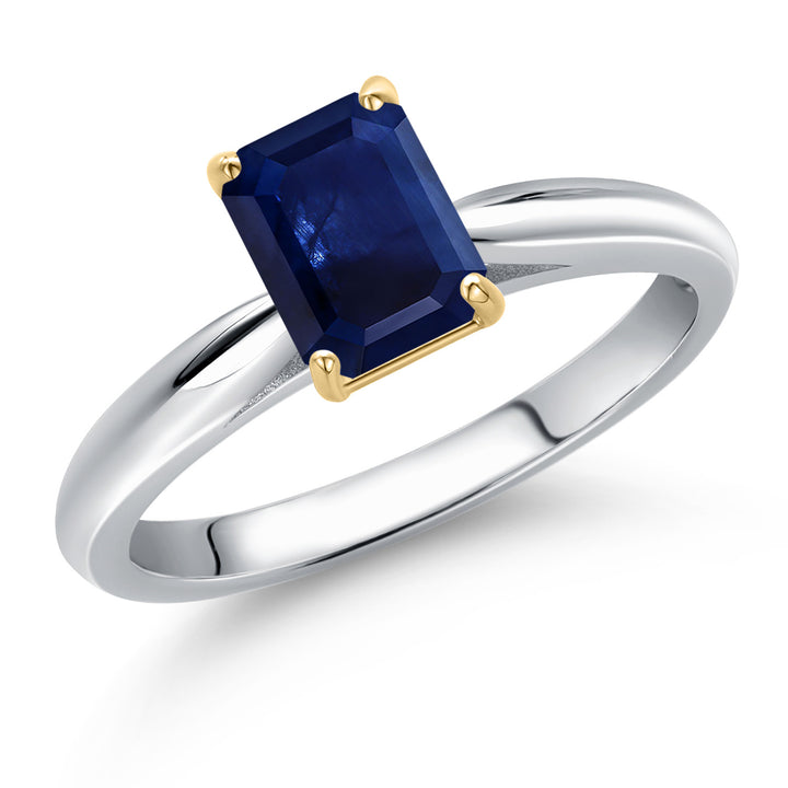 Blue Sapphire - September_6_Ring in 925 Sterling Silver and 10K Yellow Gold