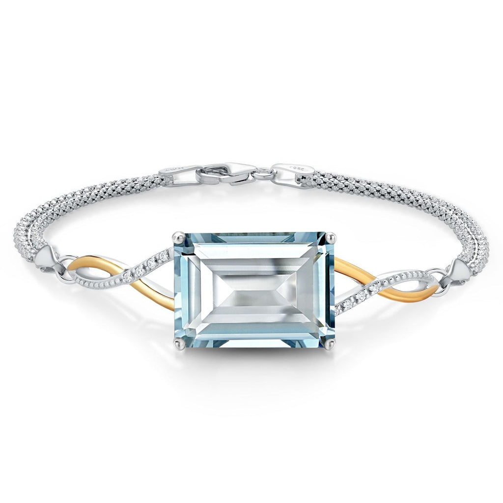 7.5 Inches_Bracelet in 925 Sterling Silver and 10K Yellow Gold