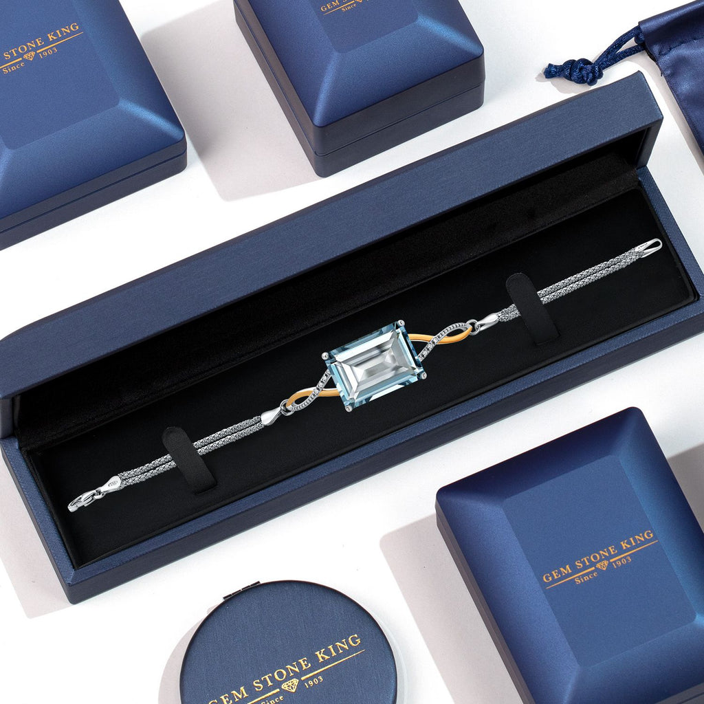 Bracelet in 925 Sterling Silver and 10K Yellow Gold
