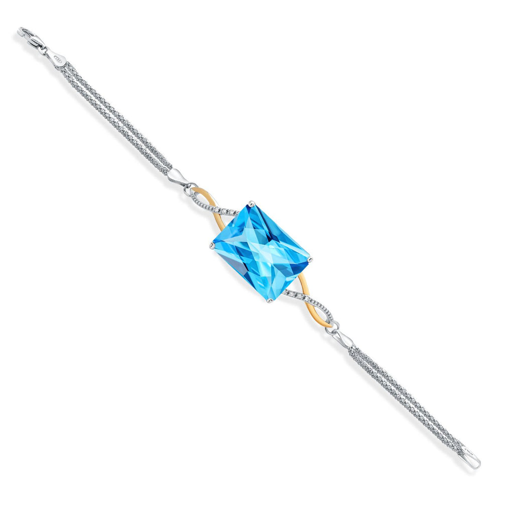 Bracelet in 925 Sterling Silver and 10K Yellow Gold