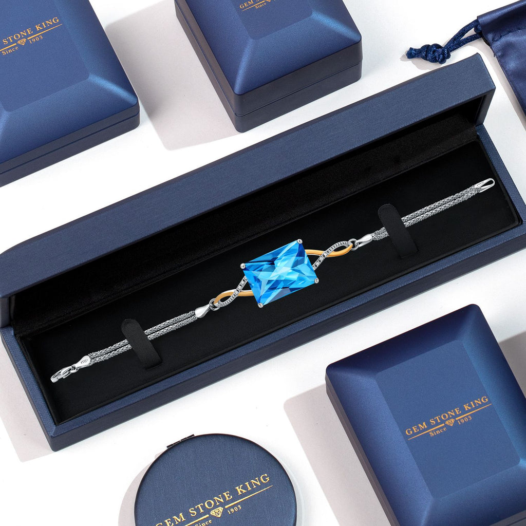 Bracelet in 925 Sterling Silver and 10K Yellow Gold