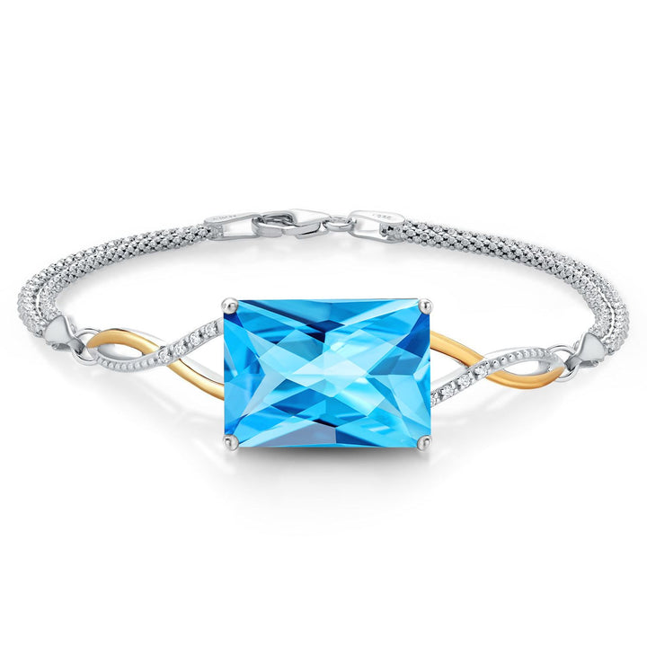 7.5 Inches_Bracelet in 925 Sterling Silver and 10K Yellow Gold