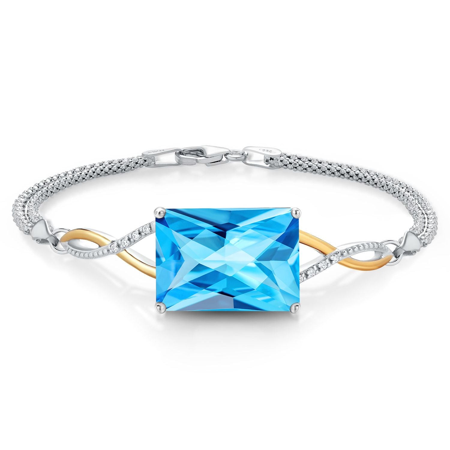 Bracelet in 925 Sterling Silver and 10K Yellow Gold