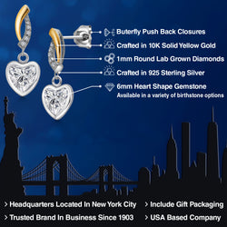 Earrings in 925 Sterling Silver and 10K Yellow Gold