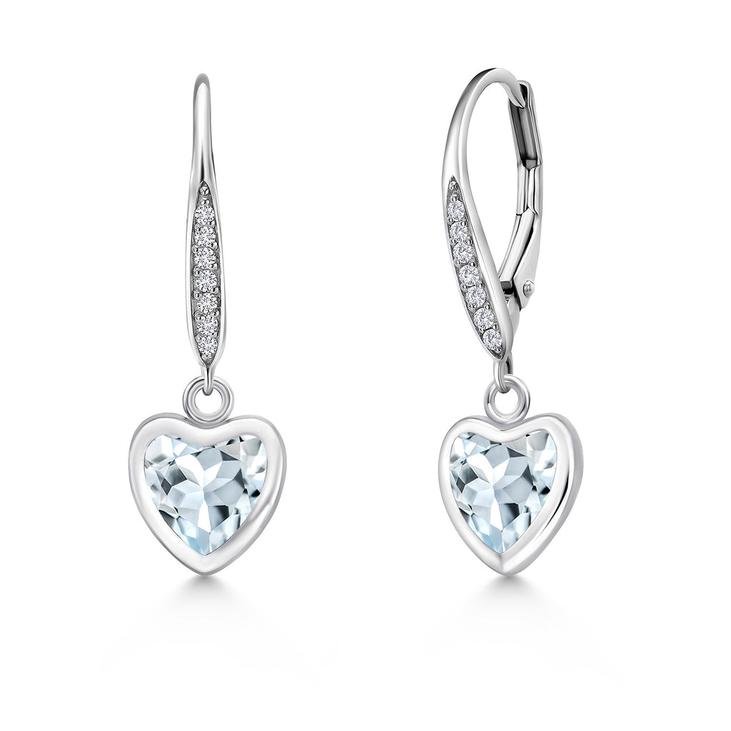 Aquamarine - March_Earrings in 925 Sterling Silver