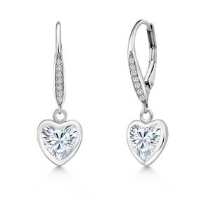 White Moissanite - April_Earrings in 925 Sterling Silver